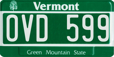 VT license plate OVD599