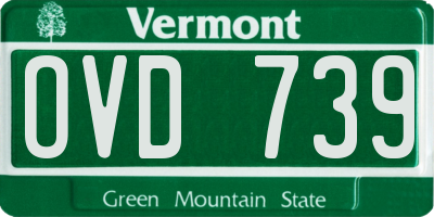 VT license plate OVD739