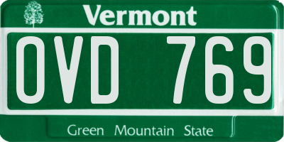 VT license plate OVD769