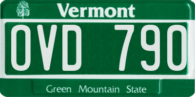 VT license plate OVD790