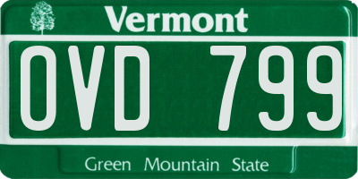 VT license plate OVD799