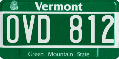 VT license plate OVD812