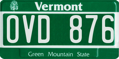 VT license plate OVD876
