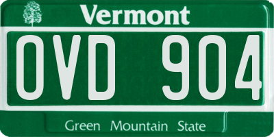 VT license plate OVD904
