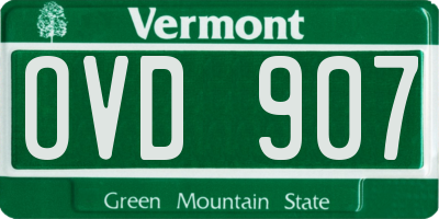 VT license plate OVD907