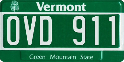 VT license plate OVD911