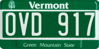 VT license plate OVD917
