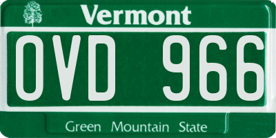 VT license plate OVD966