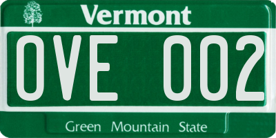 VT license plate OVE002