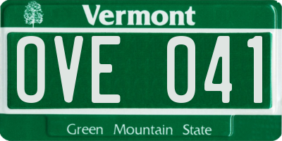 VT license plate OVE041