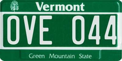 VT license plate OVE044