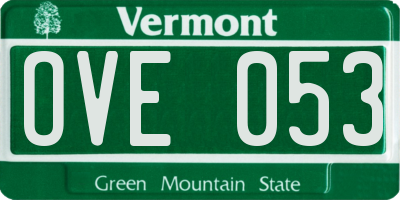VT license plate OVE053