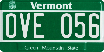 VT license plate OVE056