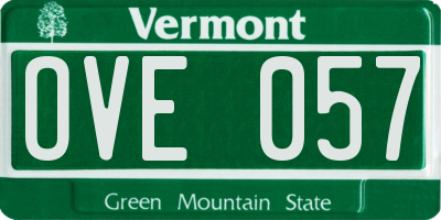 VT license plate OVE057