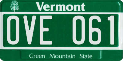 VT license plate OVE061
