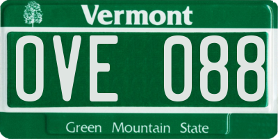 VT license plate OVE088