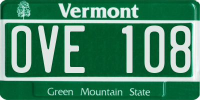 VT license plate OVE108