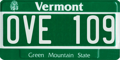 VT license plate OVE109