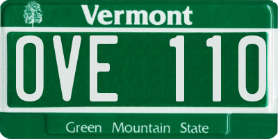 VT license plate OVE110