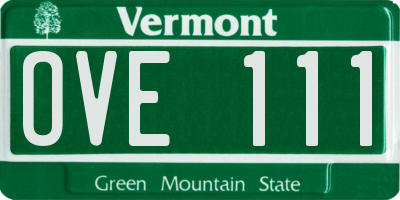 VT license plate OVE111
