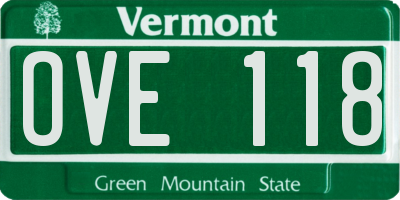 VT license plate OVE118