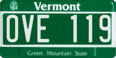 VT license plate OVE119