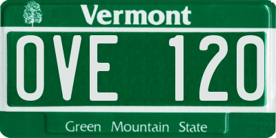 VT license plate OVE120
