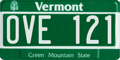 VT license plate OVE121