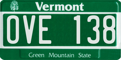 VT license plate OVE138