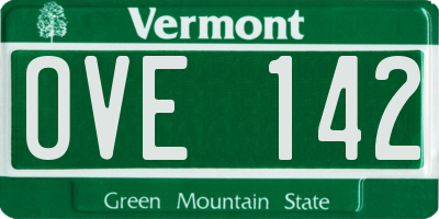 VT license plate OVE142