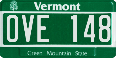 VT license plate OVE148