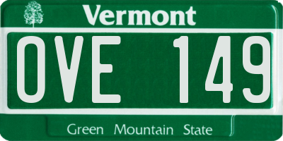 VT license plate OVE149