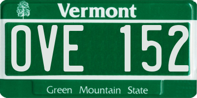 VT license plate OVE152