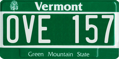 VT license plate OVE157