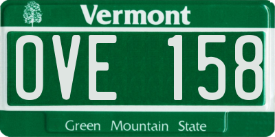 VT license plate OVE158