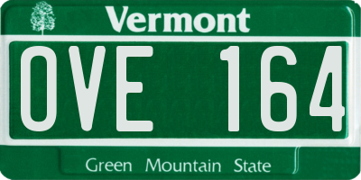 VT license plate OVE164