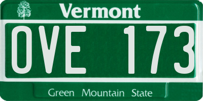 VT license plate OVE173