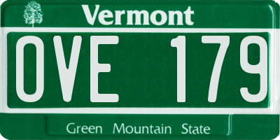 VT license plate OVE179