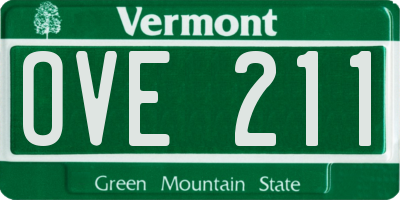 VT license plate OVE211