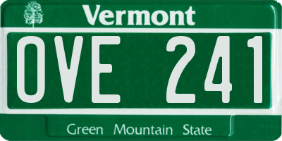 VT license plate OVE241