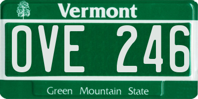 VT license plate OVE246