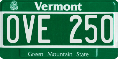 VT license plate OVE250