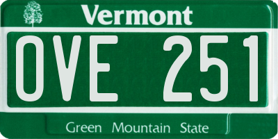 VT license plate OVE251