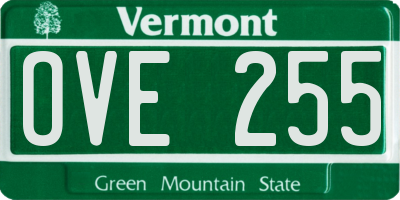 VT license plate OVE255