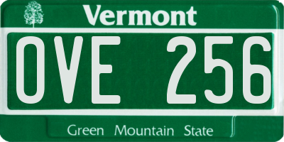 VT license plate OVE256