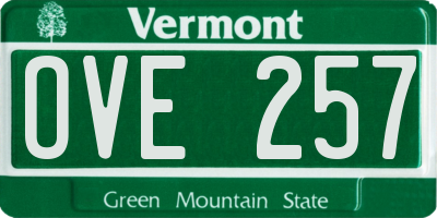 VT license plate OVE257