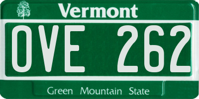 VT license plate OVE262