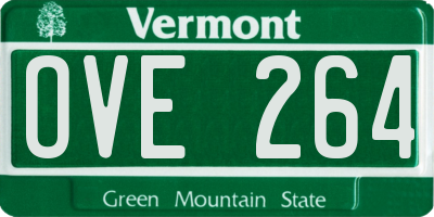 VT license plate OVE264