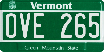 VT license plate OVE265