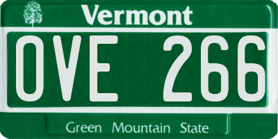 VT license plate OVE266